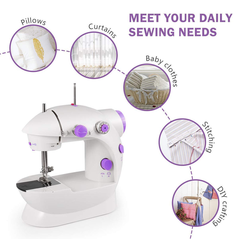 Mini Sewing Machine With Foot Pedal, Adapter,Tableset,Sewing Kit Tailoringmachine Portable Sewing Device Silai Machine For Beginners Electric Crafting Mending Machine | (1), Multicolor