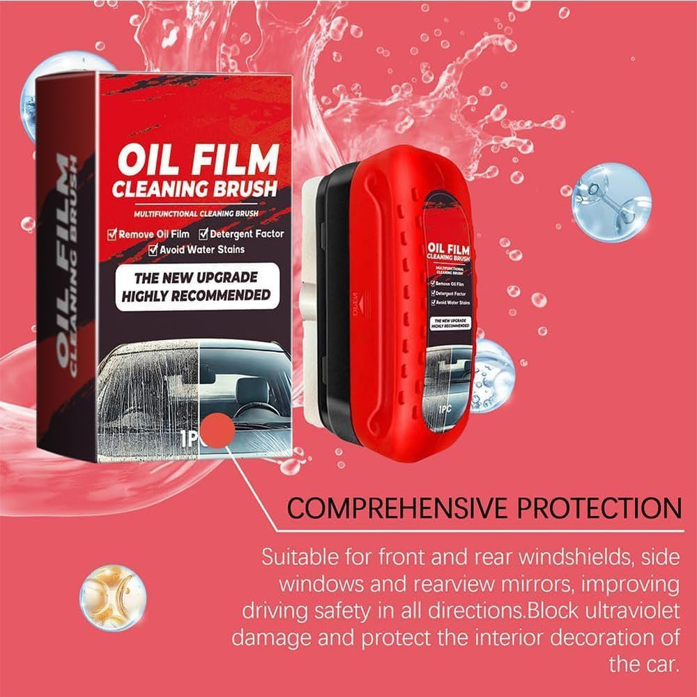 Automotive Oil Film Cleaning Brush, Car Glass Oil Film Removal Cleaner, Glass Cleaning Board, Powerful Windshield Cleaner & Oil Film Remover, Enhance Visual Effect Of Windshield