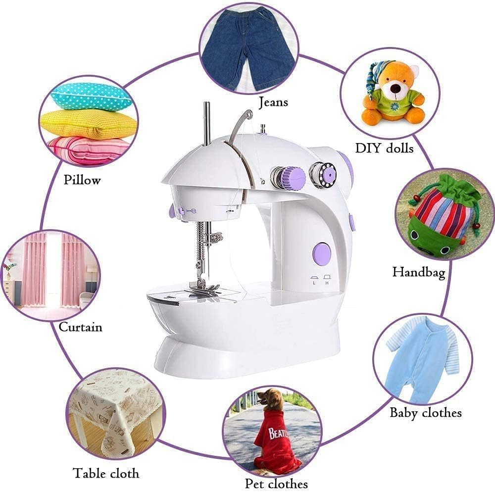 Mini Sewing Machine With Foot Pedal, Adapter,Tableset,Sewing Kit Tailoringmachine Portable Sewing Device Silai Machine For Beginners Electric Crafting Mending Machine | (1), Multicolor