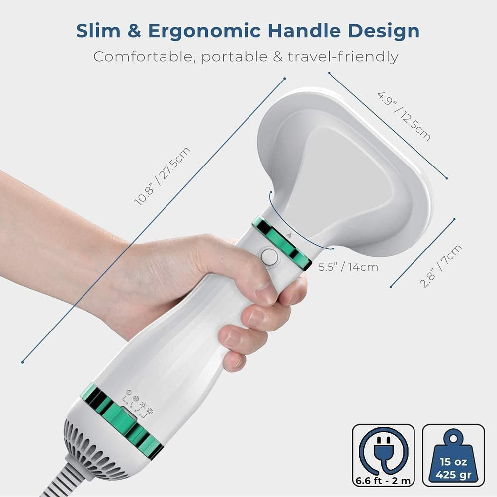2-in-1 Portable Pet Hair Dryer and Self-Cleaning Slicker Brush with Adjustable Temperature for Dogs and Cats