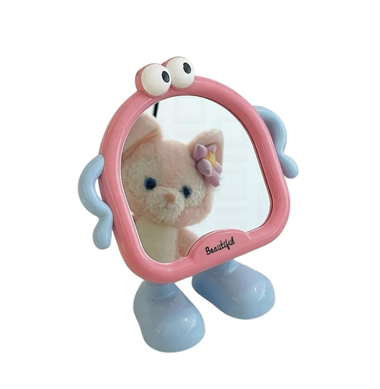 Cartoon Tabletop Vanity Mirror – Cute Standing Desk Mirror for Makeup, Dressing & Home Decoration