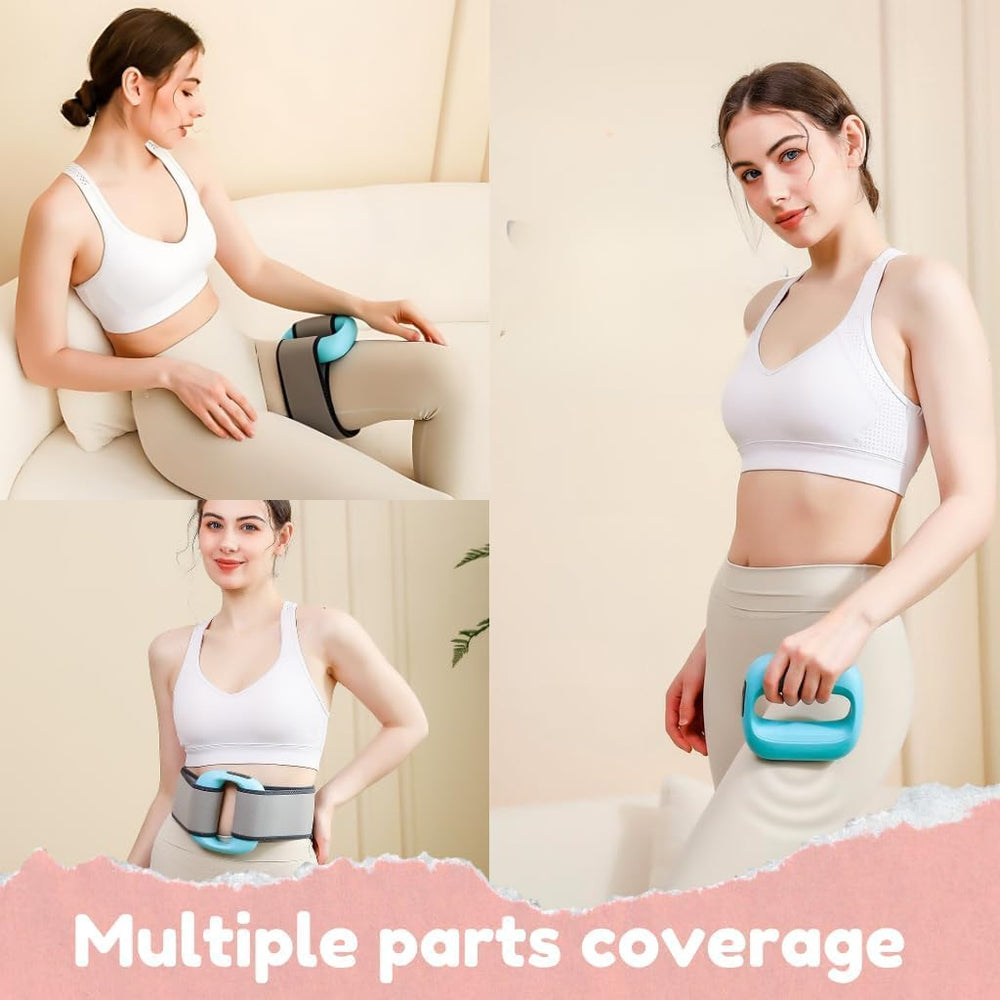 Percussion Massage Ring for Full Body Pain Relief- J16A, Rechargeable Cordless Deep Tissue Massage Ring Machine with Strap for Legs, Arms, Use at Home, Gym & During Travel - 8 Massager Modes