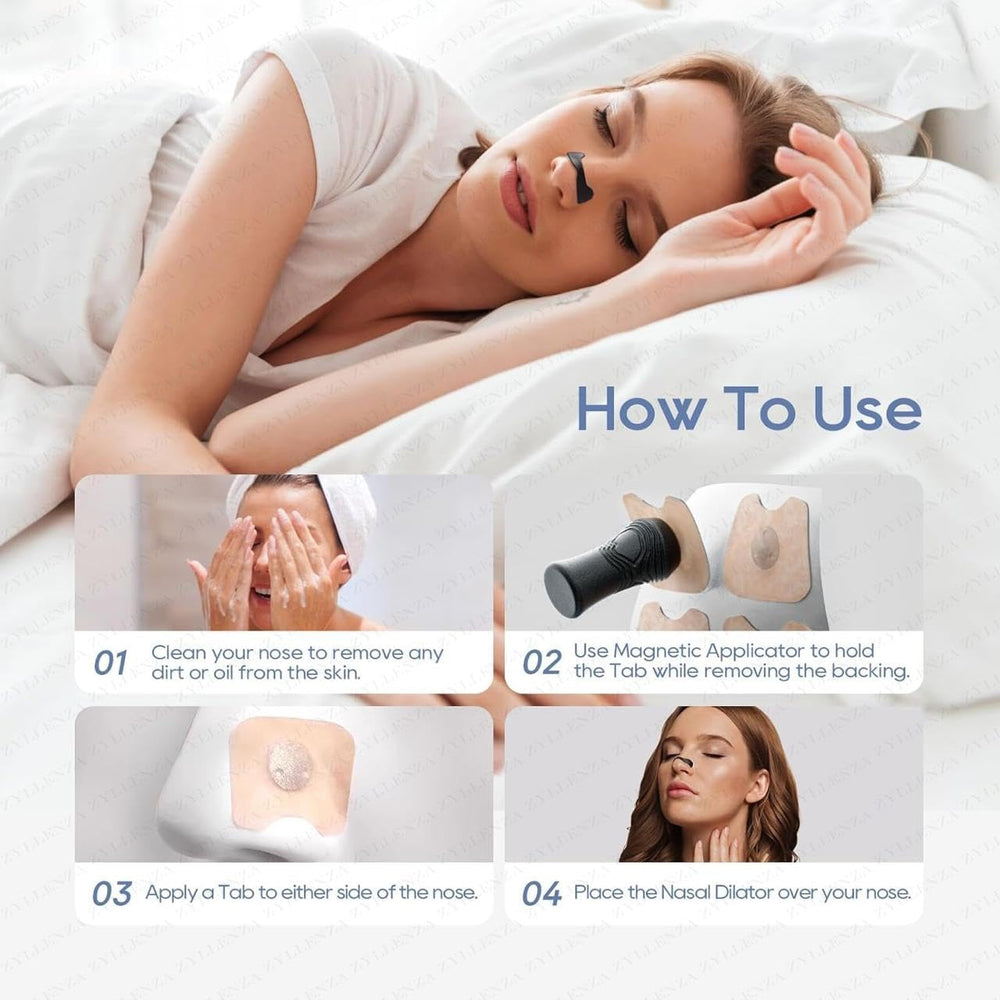 Magnetic Universal Nasal Strips | Breathing Nasal Strip | Anti Snoring Nose Clip | Skin Safe Sleep Nasal Strips | Nasal Dilators For Breathing | Snore Stopper | Snoring Stopper For Men | Breathing Nasal Strip Starter Kit (A1)