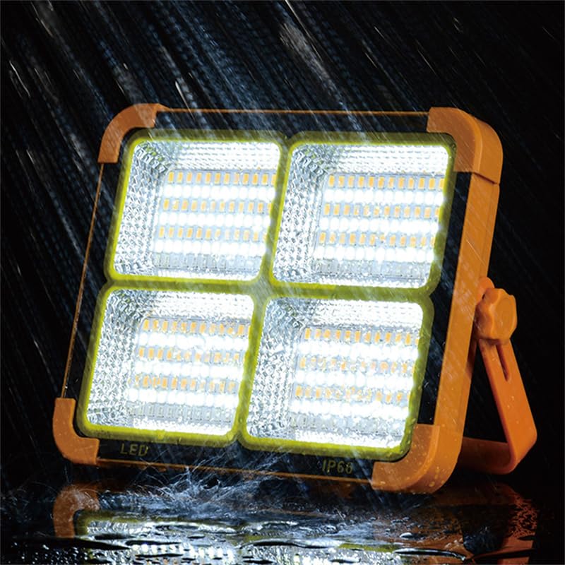 Portable LED Work Solar Light Use for emergency IP66 Waterproof,USB & Solar Rechargeable LED Flood Light - 288 LED's Outdoor Light 5 Adjustable Light mode for Garden, Camping, Garage