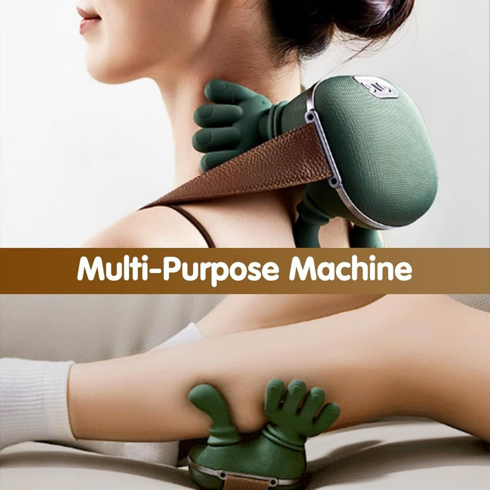 Shoulder & Neck Massager for Pain Relief | Deep Tissue Kneading with Dual-Zone Heat & 2-Speed Temperature Control | Back & Leg Massager | Useful Gift | Green