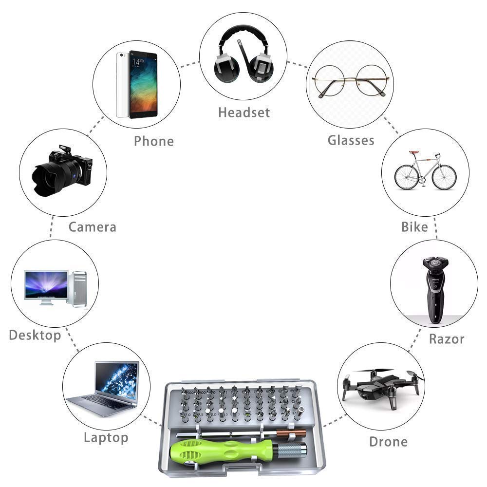 32 In 1 Magnetic Screwdriver Set With Extension Rod For Home Appliance, Laptop, Mobile, Computer, Toys & Watch Repairing,Green