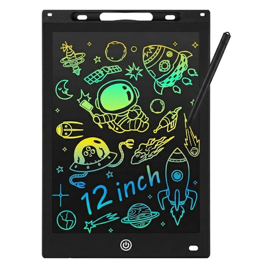 LCD Writing Tablet 12 Inch for Kids, Rewriteable Digital Magic Slate Drawing and Doodle Pad with Pen, Erase Button, Smart Lock, Writing Scribble Board for Boys & Girls (Multicolor)