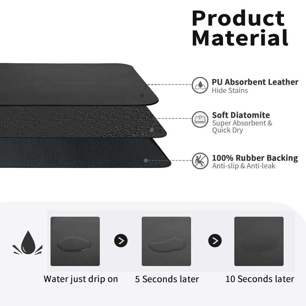 Dish Drying Mat Large – Water Absorbing Mat for Kitchen, Kitchen Drying Mat for Wet Utensils, Drying Mat for Kitchen Utensils (30 x 40 cm)