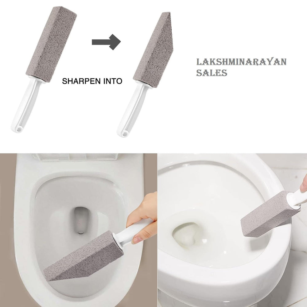 Premium Pumice Stone Toilet Bowl Cleaner with Handle – Heavy Duty Descaler for Hard Water & Rust Stains