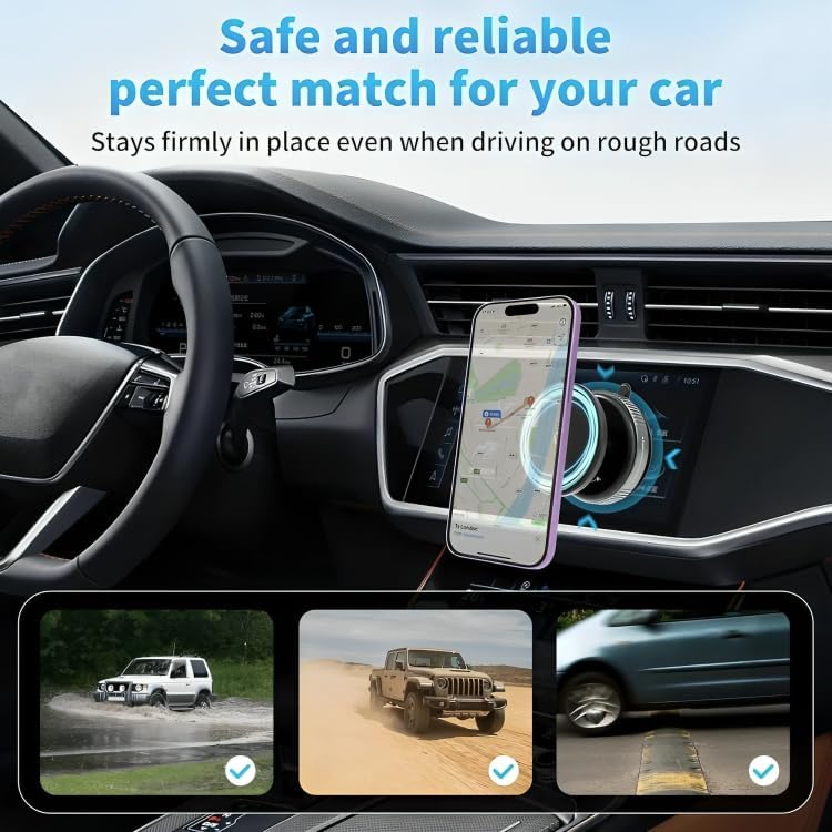 K009 360° Rotating Magnetic Phone Holder for Car – Universal Suction Cup Mount, Hands-Free Mobile Stand for Car, Gym, Shower, Mirror, Compatible with All Smartphones and Mobile - Black