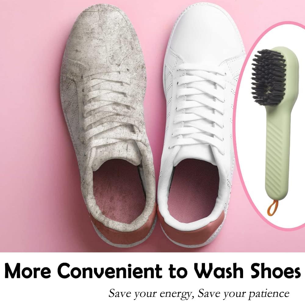 Multifunctional Liquid Shoe Brush with Liquid Box, Adding Liquid Filled Shoe Washing Brush with Soap Dispenser Press Type, Long Handle Shoe Cleaner Brush Cleaning with New Liquid Cartridge Pack of 1