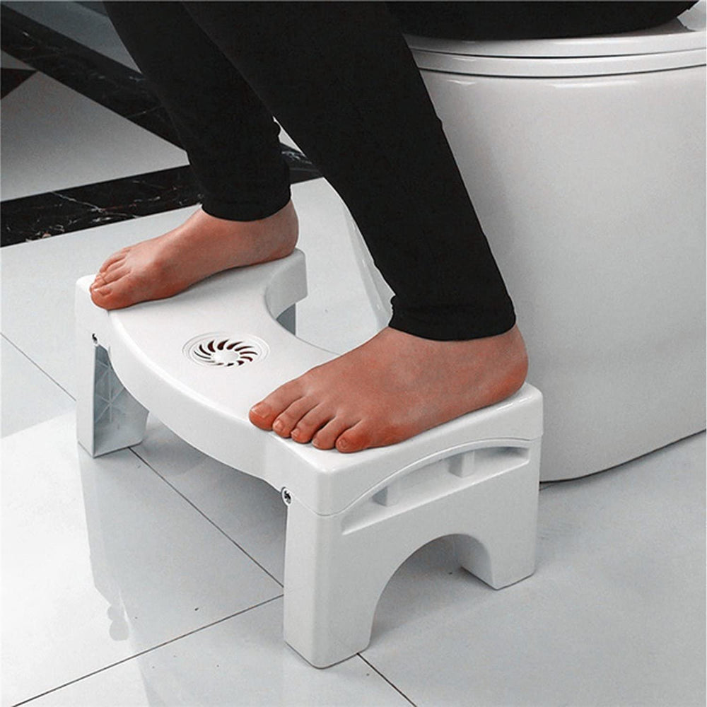 Folding Toilet Stool for Bathroom, Non Slip Squat Stool for Western Toilet, Plastic Foot Rest Stool for Adults, Compact Squatting Toilet Step (Multicolor)
