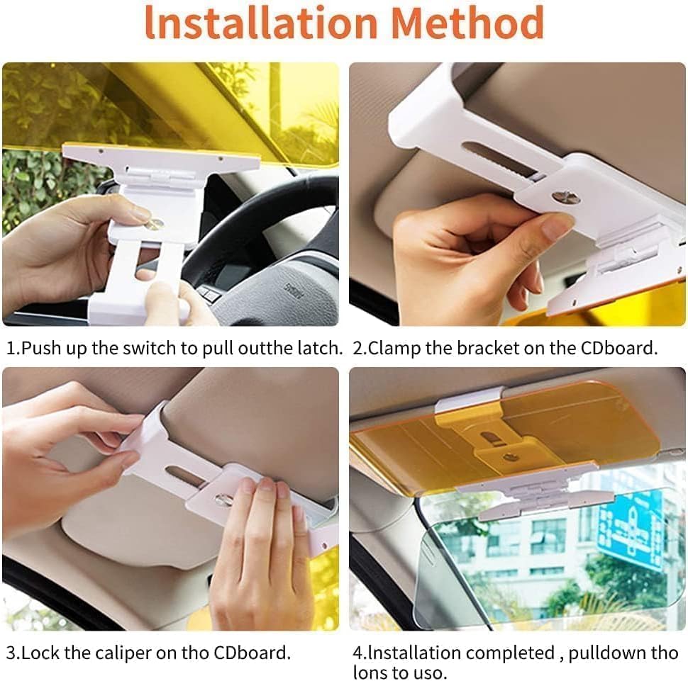 HD Visor for Car, for Day and Night, Polarized Sun Visor, Anti-Glare, UV Blocking Sun Protection Vehicle Windshield Sunshade for Clearer Vision and Safe Driving (car Sun Visor)