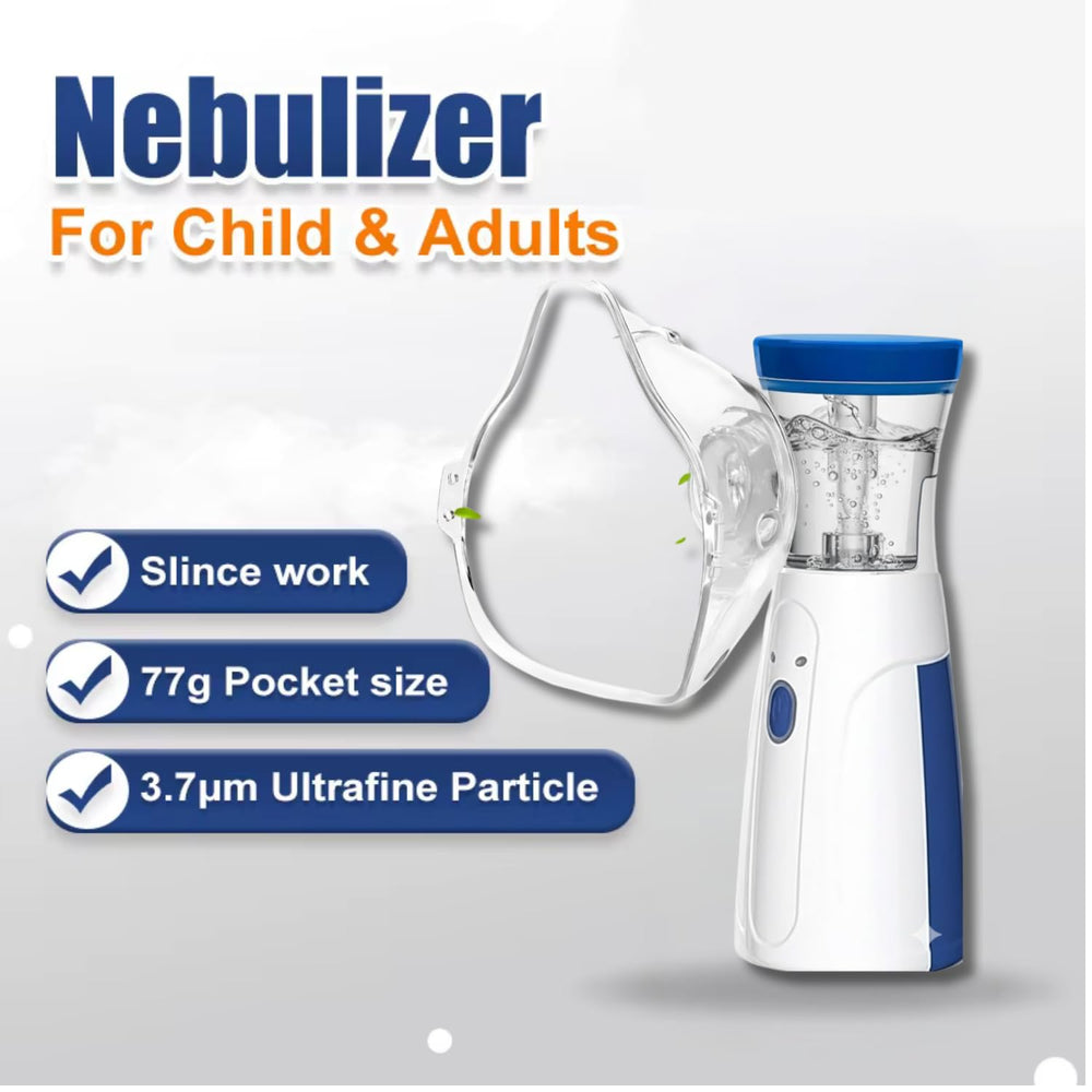 Nebulizer, Portable Mesh Nebulizer for Adults & Kids, Mini Handheld Ultrasonic Inhaler, Low-Noise Steam Vaporizer for Home & Travel, Wireless Vaporizer Machine With Respiratory Mask (Blue, 2026)