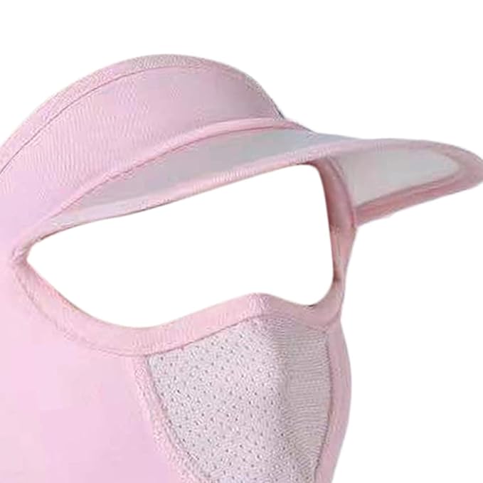 Summer Protection Women’s Cap Mask – UV Sun Protection, Foldable Scarf & Face Cover with Ice Silk Material, Breathable Sunscreen Shield for Outdoor Cycling & Activities, Multicolour