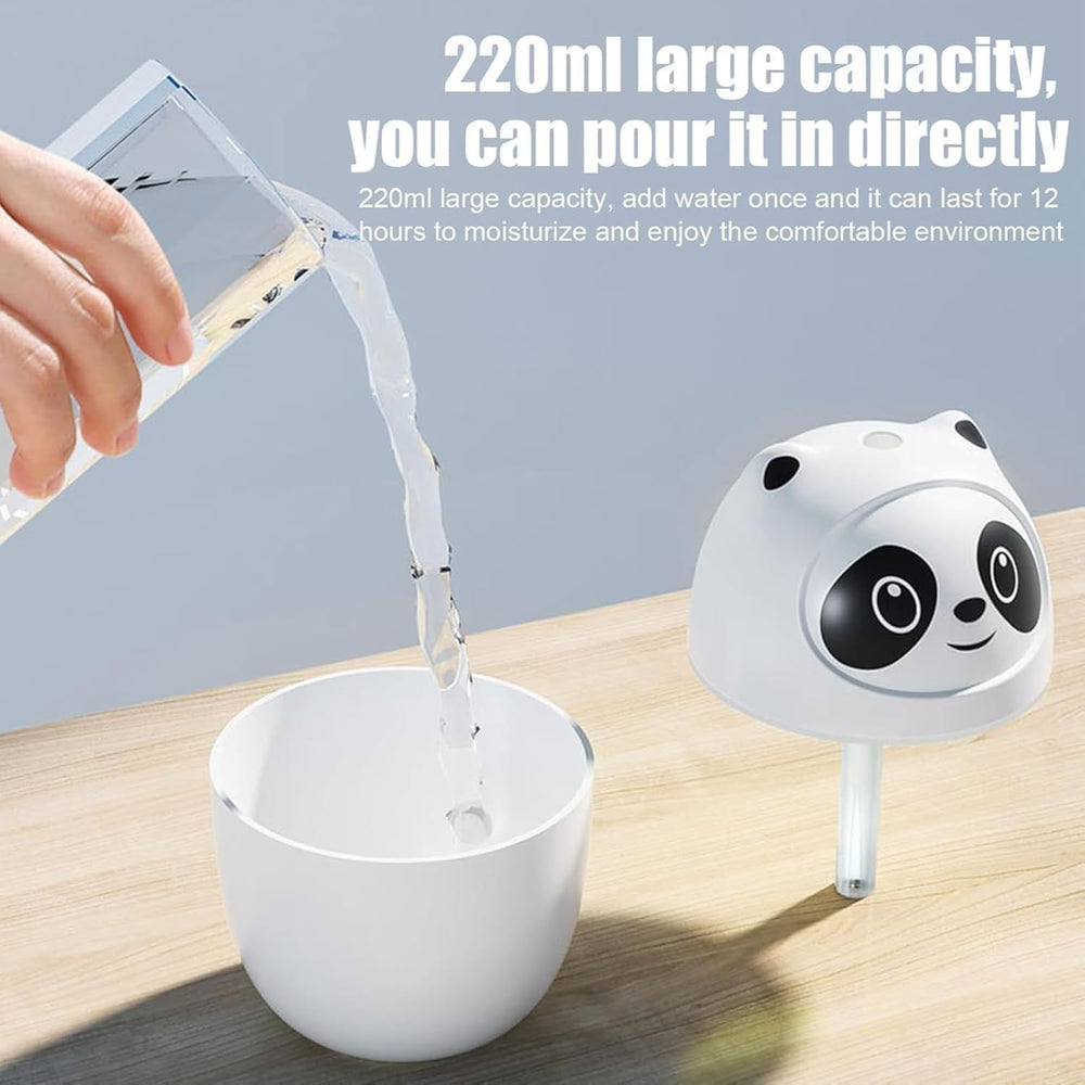 Panda Cool Mist Humidifier & Essential Oil Aroma Diffuser – Ultrasonic Quiet Air Humidifier for Room, Office, Car & Baby | Portable Moisture & Relaxing Night Light for Home (Panda) Multicolor