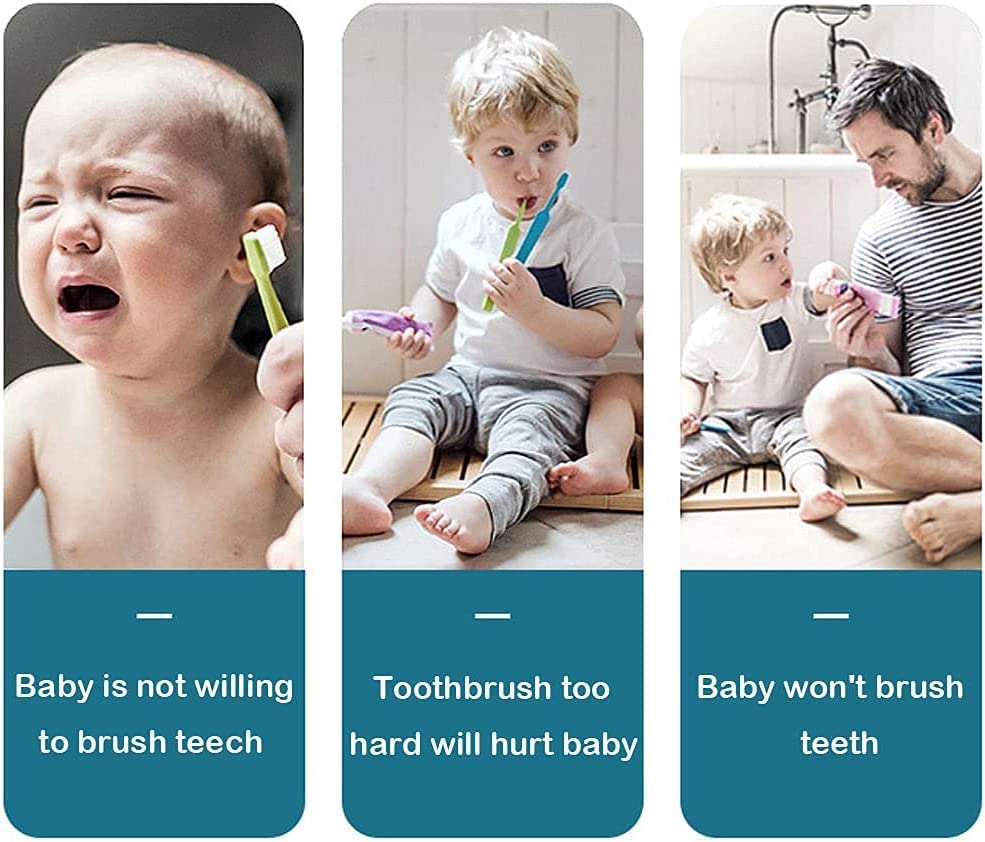 Toothbrush for Kids with U Shaped Silicone Brush Head for 360 Degree Cleaning Suitable For 2-6 Years, Manual, Heart Design, Multicolor, Pack of 2