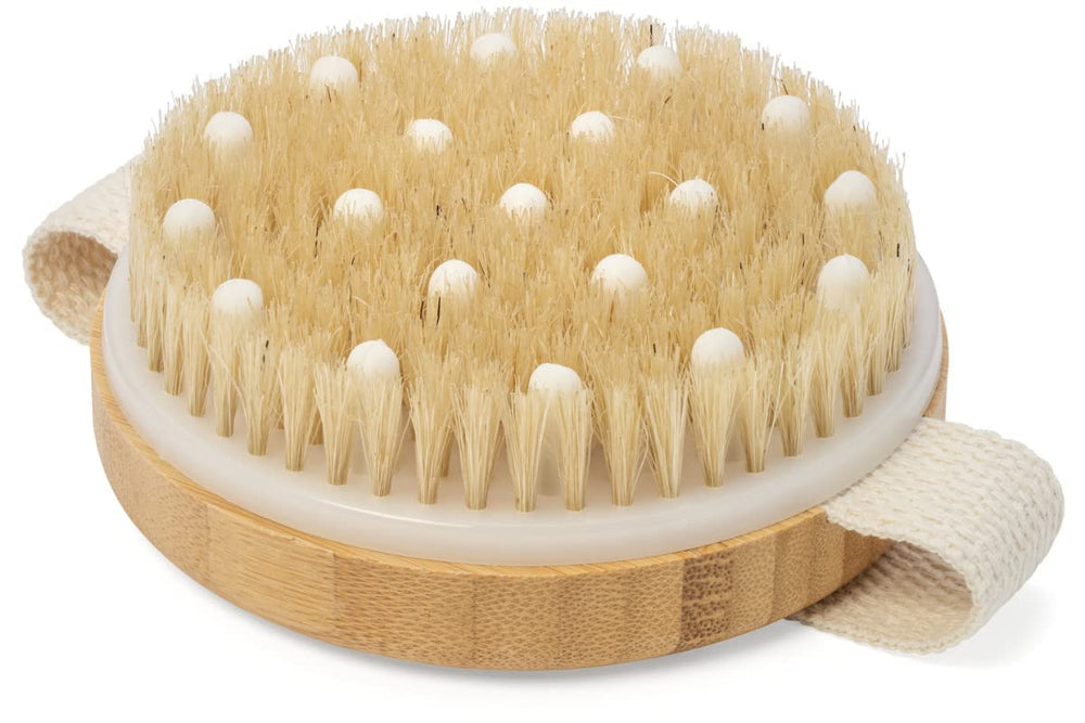 Dry Brushing Body Brush Exfoliating Body Scrubber Wooden Shower Brush Body Exfoliator Dry Brush Bath Brush for Cellulite and Lymphatic, Improve Circulation, Stop Ingrown Hairs
