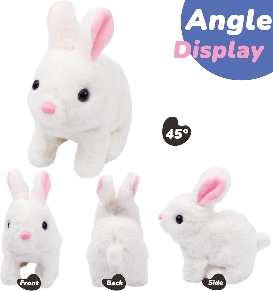 Hopping Walking Bunny Toy with Sounds, Jumping RABIT Wiggling Ears, Twitching Mouth and Nose, Educational Interactive Bunny RABIT Toy for Baby Kids (Rabbit)