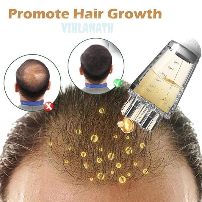 Hair Oil Applicator Comb,Smooth Root Comb Applicator Bottle For Scalp Oil,Anti Hair Loss Lotion Dispenser,Anti-Leak,6Ml Scale Control,Salon Care,Oily/Greasy Hair,Transparent-(Pack Of 1)