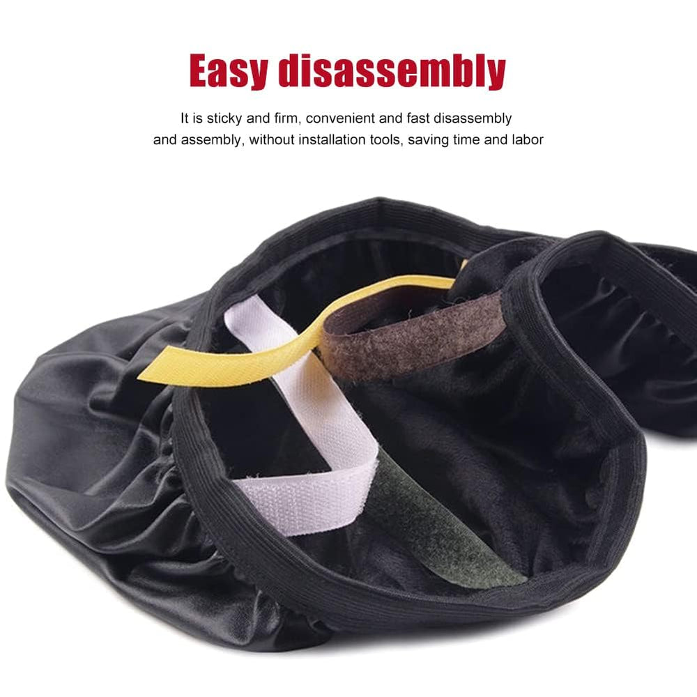 Universal Motorcycle Seat Cover PU Leather & 3D Mesh | Waterproof Breathable Scooter/Scooty Seat Cushion Cover | Removable Washable Motorbike Seat Protector (Black)