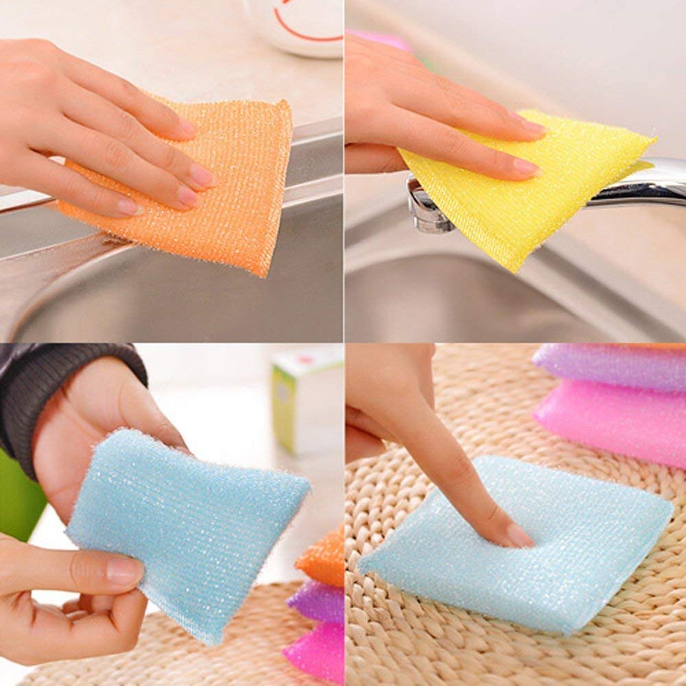 Kitchen Dish Sponge and Cleaning Scrubber, Dual Layer, Pack of 6