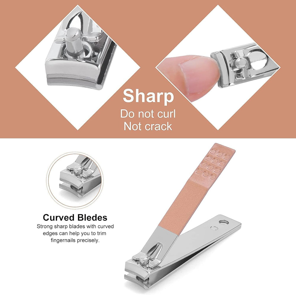 18 in 1 Stainless Steel Manicure Set Professional Nail Care Grooming Kit for Men and Women with Nail Clipper Pedicure Tool Eyebrow Ear and Facial Tools in Portable Travel PU Leather Case