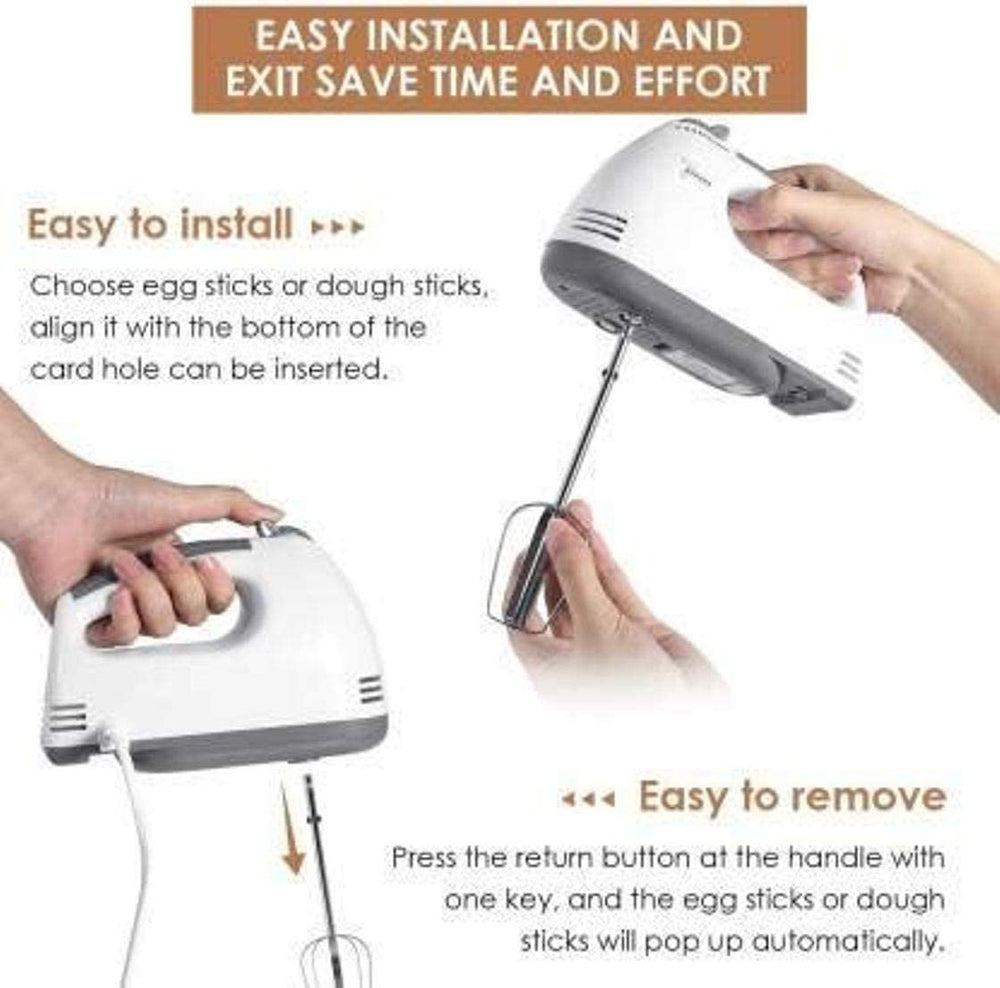 Scarlett Electric Hand Mixer for Kitchen | Handheld Cake Blender with Four Stainless Steel Attachments including Beaters & Dough Hooks for Whipping Cream. (Pack of 1)