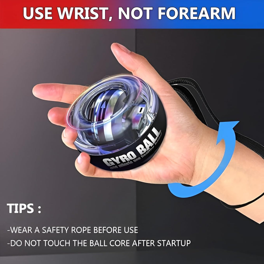 Gyro Wrist Trainer Ball - Hand Forearm Strengthener Ball - Advanced Power Auto Start Technology for Exerciser Stronger Muscle Fingers Bones Workout (Colorful Light)