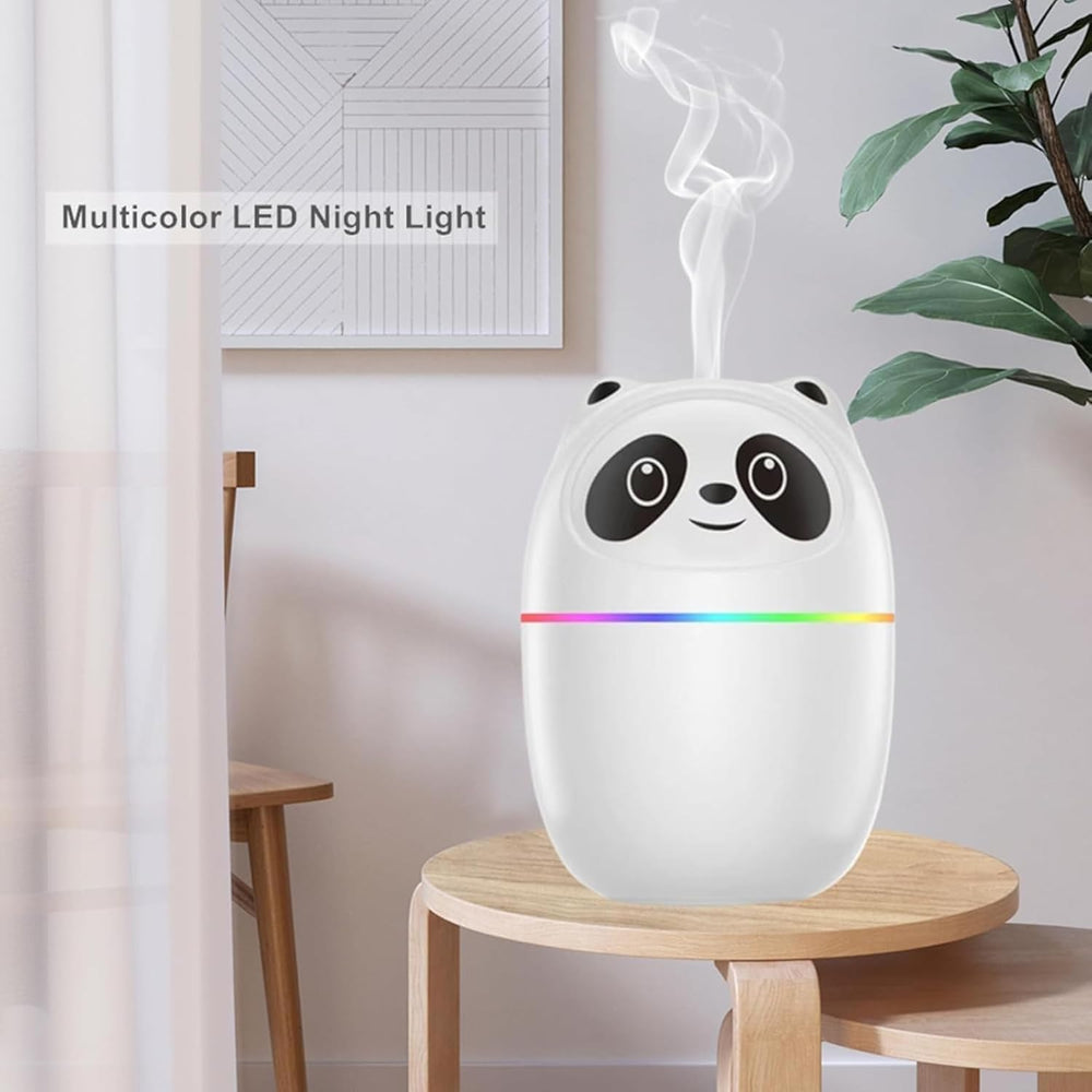 Panda Cool Mist Humidifier & Essential Oil Aroma Diffuser – Ultrasonic Quiet Air Humidifier for Room, Office, Car & Baby | Portable Moisture & Relaxing Night Light for Home (Panda) Multicolor