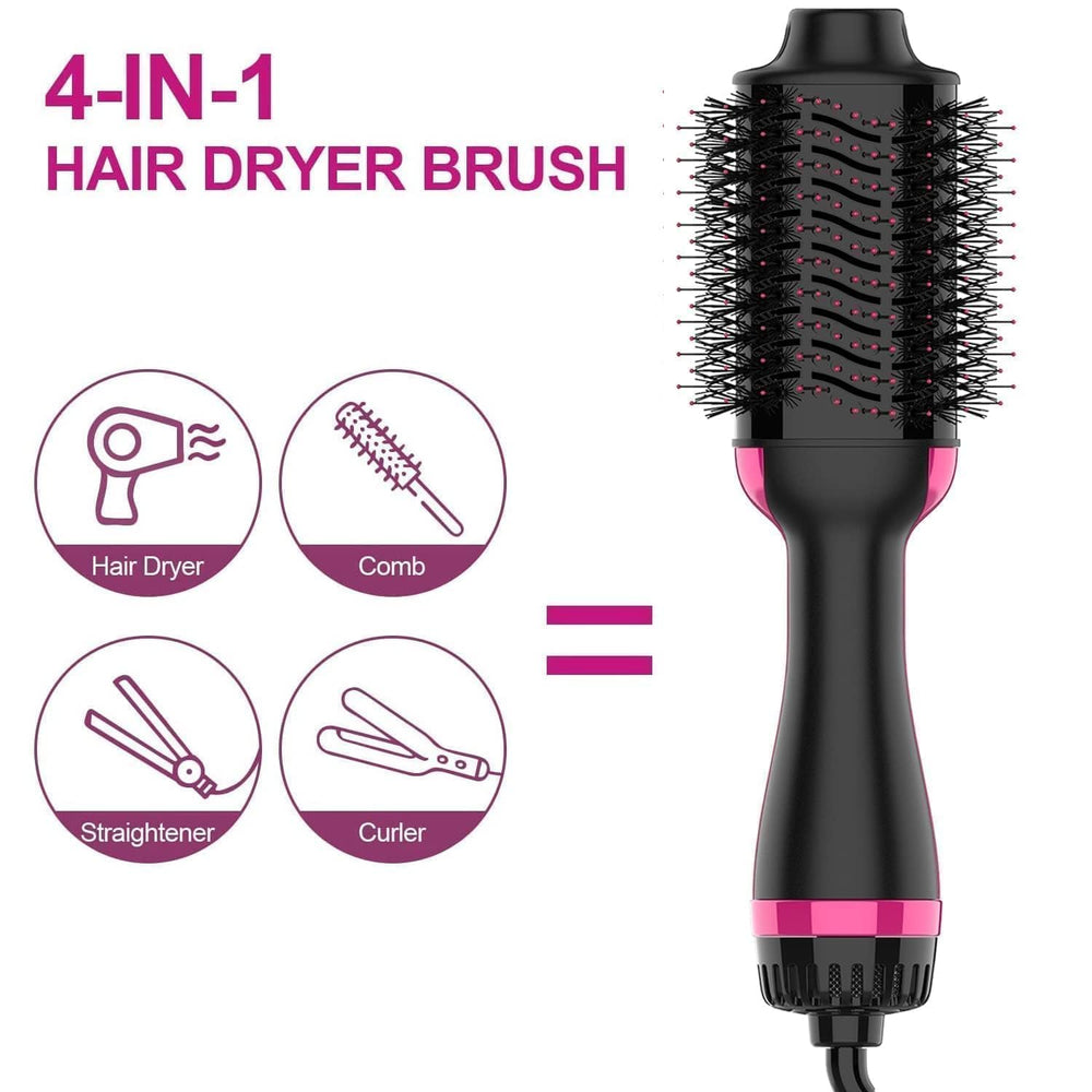One Step Hot Air Brush 4 in 1 Hair Dryer Brush, One Step Hair Dryer & Volumizer with Ceramic Ionic Technology, 3 Heat Settings Blow Dryer Brush for Straightening Curling and Styling Hair