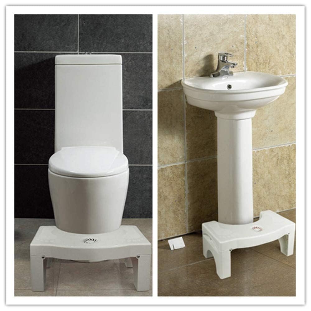 Folding Toilet Stool for Bathroom, Non Slip Squat Stool for Western Toilet, Plastic Foot Rest Stool for Adults, Compact Squatting Toilet Step (Multicolor)