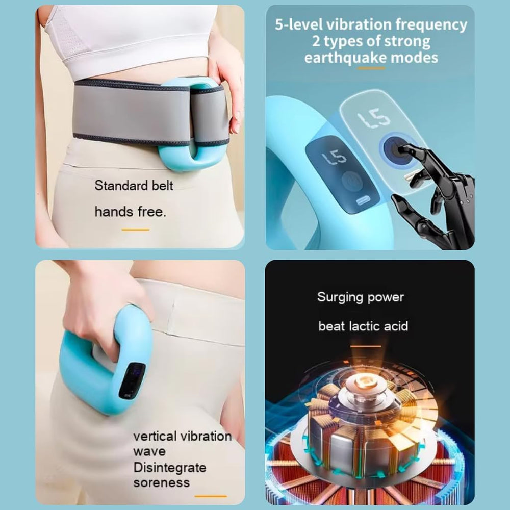 Percussion Massage Ring for Full Body Pain Relief- J16A, Rechargeable Cordless Deep Tissue Massage Ring Machine with Strap for Legs, Arms, Use at Home, Gym & During Travel - 8 Massager Modes