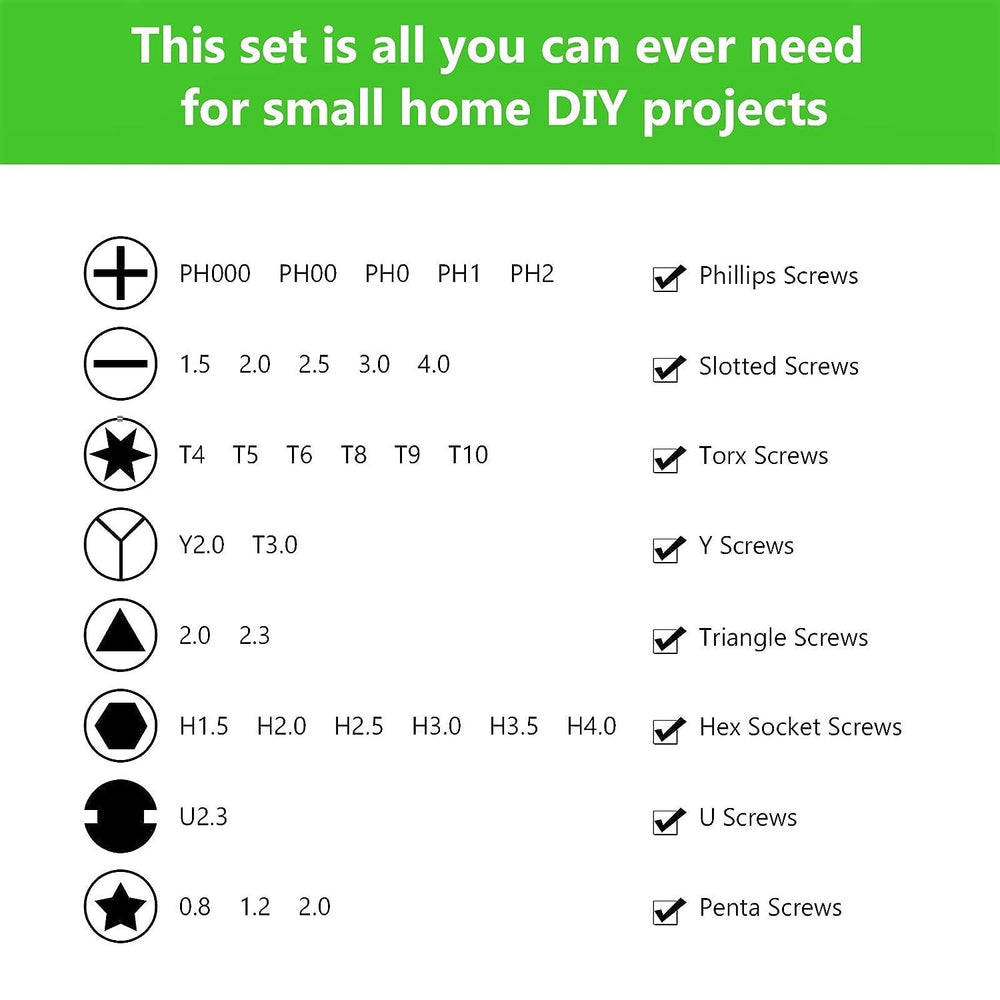 32 In 1 Magnetic Screwdriver Set With Extension Rod For Home Appliance, Laptop, Mobile, Computer, Toys & Watch Repairing,Green