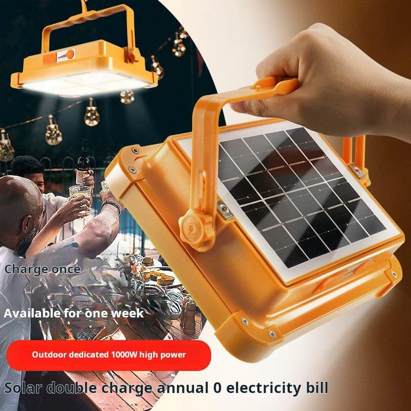 Portable LED Work Solar Light Use for emergency IP66 Waterproof,USB & Solar Rechargeable LED Flood Light - 288 LED's Outdoor Light 5 Adjustable Light mode for Garden, Camping, Garage