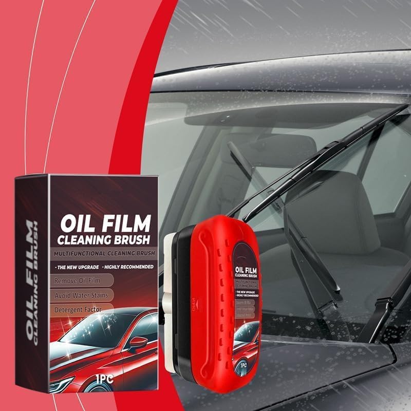 Automotive Oil Film Cleaning Brush, Car Glass Oil Film Removal Cleaner, Glass Cleaning Board, Powerful Windshield Cleaner & Oil Film Remover, Enhance Visual Effect Of Windshield