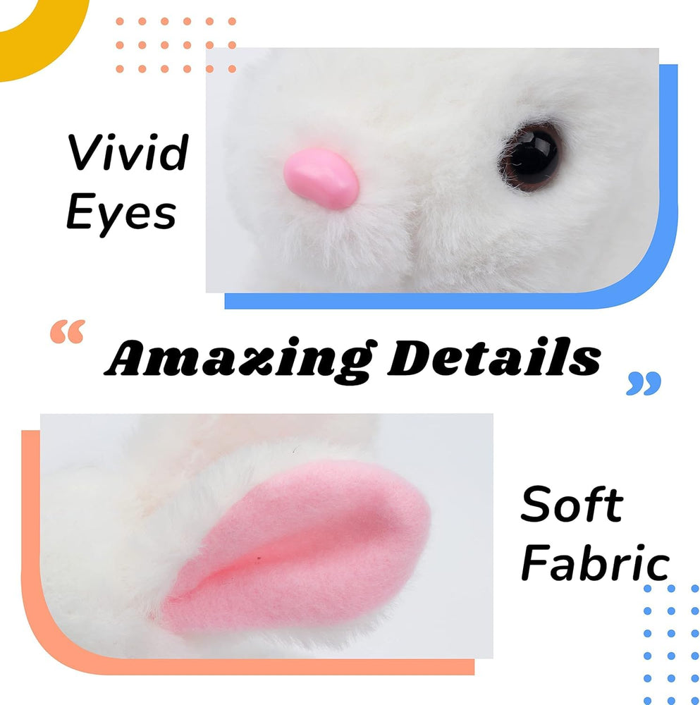 Hopping Walking Bunny Toy with Sounds, Jumping RABIT Wiggling Ears, Twitching Mouth and Nose, Educational Interactive Bunny RABIT Toy for Baby Kids (Rabbit)