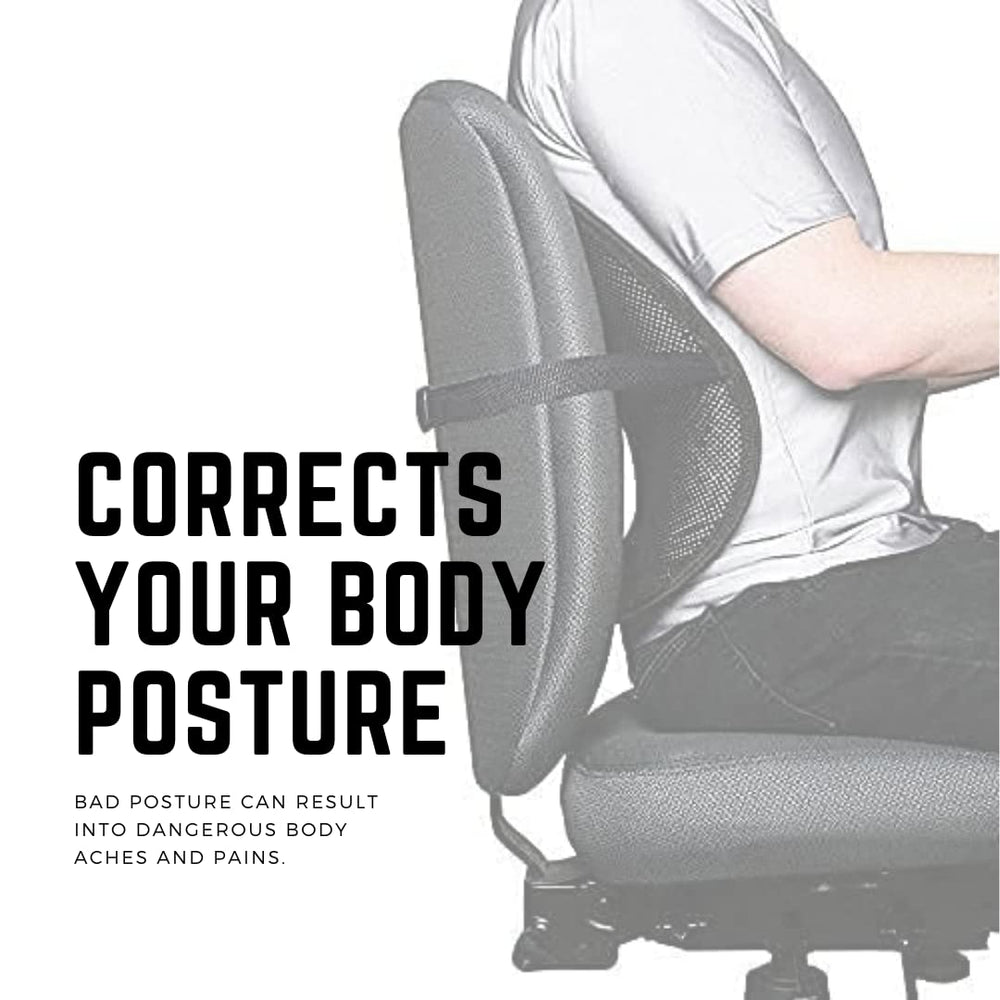 Mesh Ventilation Nylon Back Rest With Lumbar Support Mesh Cushion Pad, Universal Back Lumbar Support Chairs For Office Chair, Home, Car, Seat To Relieve Pain (Pack of 1) (Black)