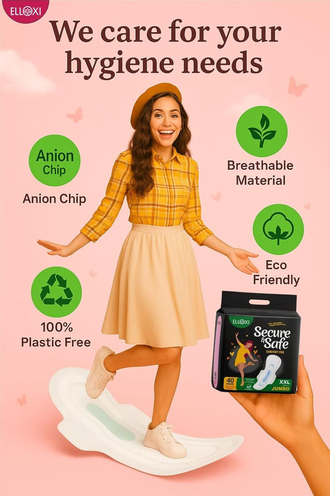 Elloxi XXL Sanitary Pads for Women, 320mm Extra Large, Pack of 40