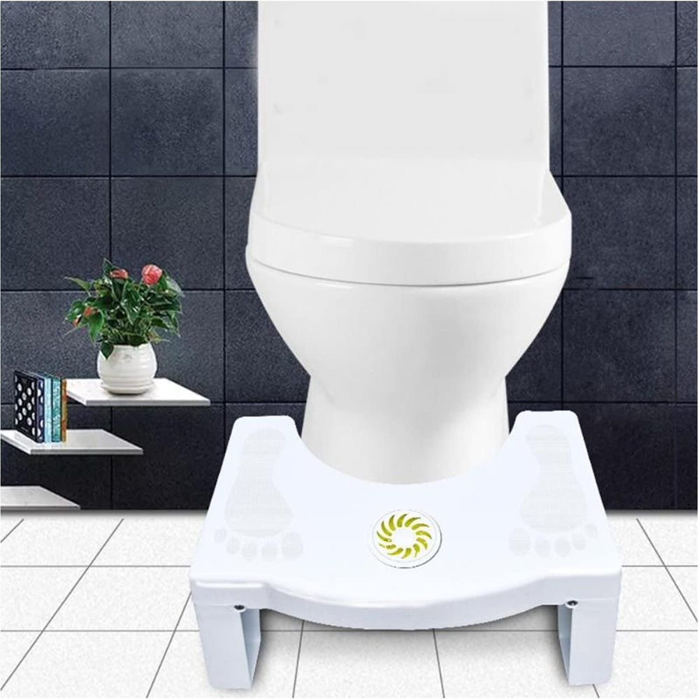 Folding Toilet Stool for Bathroom, Non Slip Squat Stool for Western Toilet, Plastic Foot Rest Stool for Adults, Compact Squatting Toilet Step (Multicolor)