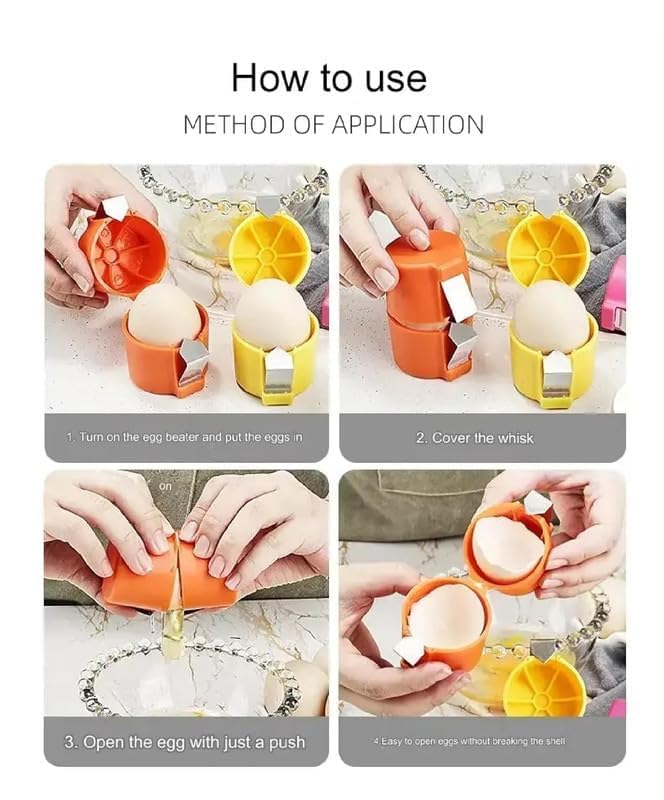 Egg Cracker Durable Multicolor Egg Shell Opener Tool Compact Manual Egg Breaker Gadget for Raw Hard Boiled Eggs Kitchen Camping Use