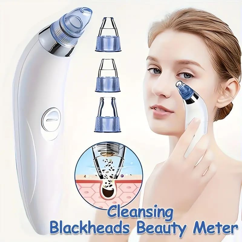 4 In 1 Multi-Function Blackhead Whitehead Extractor Remover Device Facial Cleansing Tool,Skin Cleaner,Pimple Removal Tool,Acne Pimple Pore Cleaner Vacuum Suction Tool For Men & Women