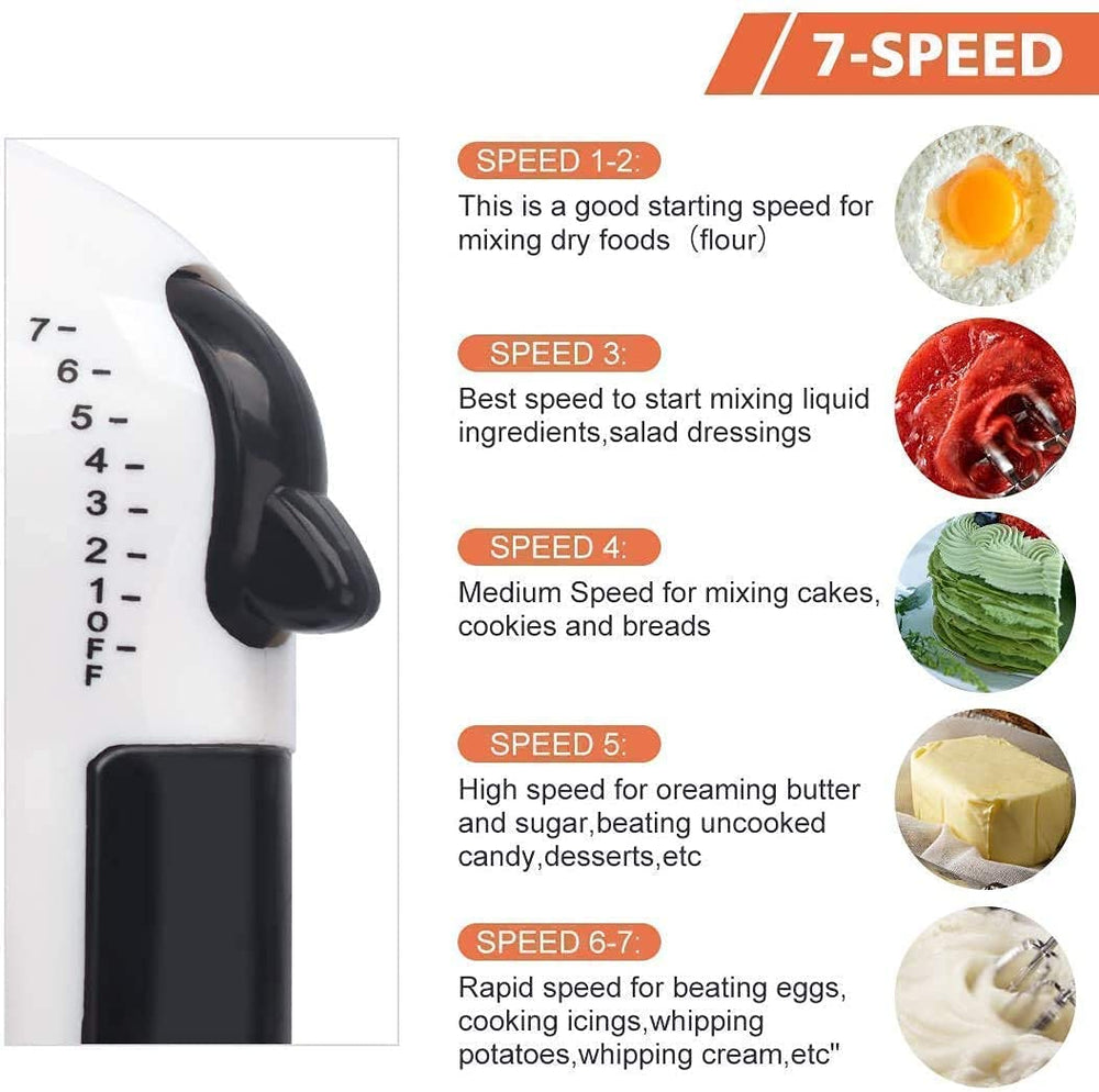 Scarlett Electric Hand Mixer for Kitchen | Handheld Cake Blender with Four Stainless Steel Attachments including Beaters & Dough Hooks for Whipping Cream. (Pack of 1)