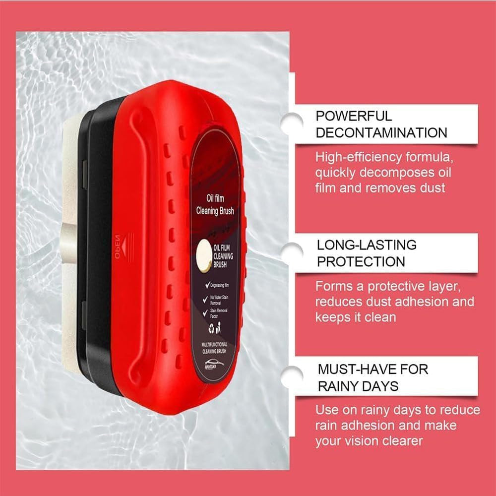 Automotive Oil Film Cleaning Brush, Car Glass Oil Film Removal Cleaner, Glass Cleaning Board, Powerful Windshield Cleaner & Oil Film Remover, Enhance Visual Effect Of Windshield