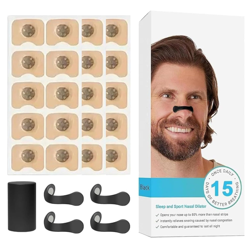 Magnetic Universal Nasal Strips | Breathing Nasal Strip | Anti Snoring Nose Clip | Skin Safe Sleep Nasal Strips | Nasal Dilators For Breathing | Snore Stopper | Snoring Stopper For Men | Breathing Nasal Strip Starter Kit (A1)