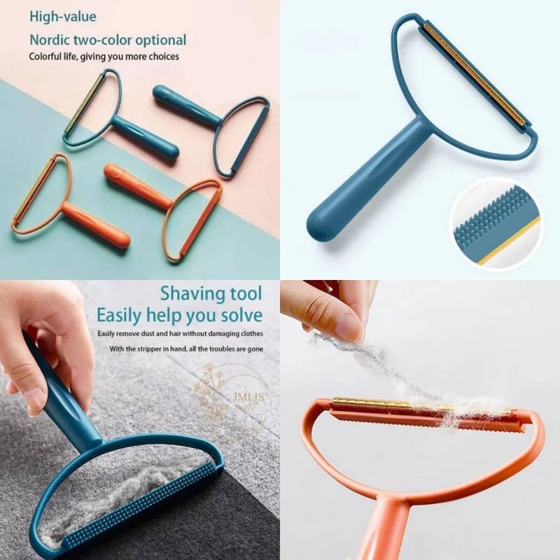 2 in 1 Portable Lint Remover Brush | Stainless Steel Pet Hair and Dust Cleaner for Clothes, Carpets and Furniture (Pack of 1)