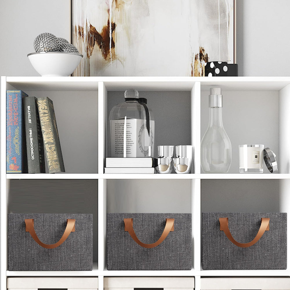 26 Liter Foldable Wardrobe Organizer with Durable Handle & Metal Frame Rectangle Stuff Storage Box Closet Drawer Organizers for Clothes, Toys, Books, Blanket Baskets for Pants Jeans Sweater