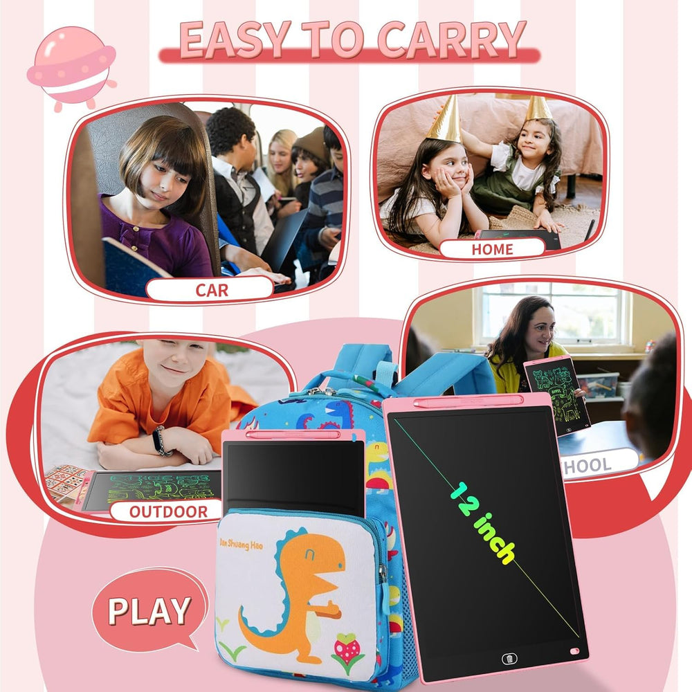 LCD Writing Tablet 12 Inch for Kids, Rewriteable Digital Magic Slate Drawing and Doodle Pad with Pen, Erase Button, Smart Lock, Writing Scribble Board for Boys & Girls (Multicolor)