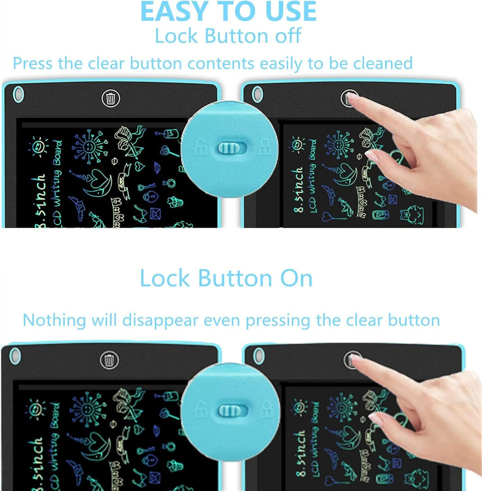 LCD Writing Tablet 12 Inch for Kids, Rewriteable Digital Magic Slate Drawing and Doodle Pad with Pen, Erase Button, Smart Lock, Writing Scribble Board for Boys & Girls (Multicolor)