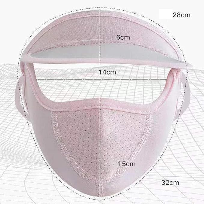 Summer Protection Women’s Cap Mask – UV Sun Protection, Foldable Scarf & Face Cover with Ice Silk Material, Breathable Sunscreen Shield for Outdoor Cycling & Activities, Multicolour